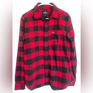 Hollister Red and Black Plaid Shirt